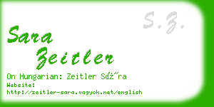 sara zeitler business card